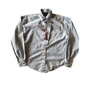 Vintage Roughrider Circle T Women's Western Embroidered Chambray S Button Up